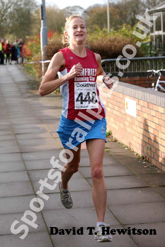 Joanna Zakrzewski (Dumfries Rinning Clubs) wins the womens Brampton to Carlisle.
